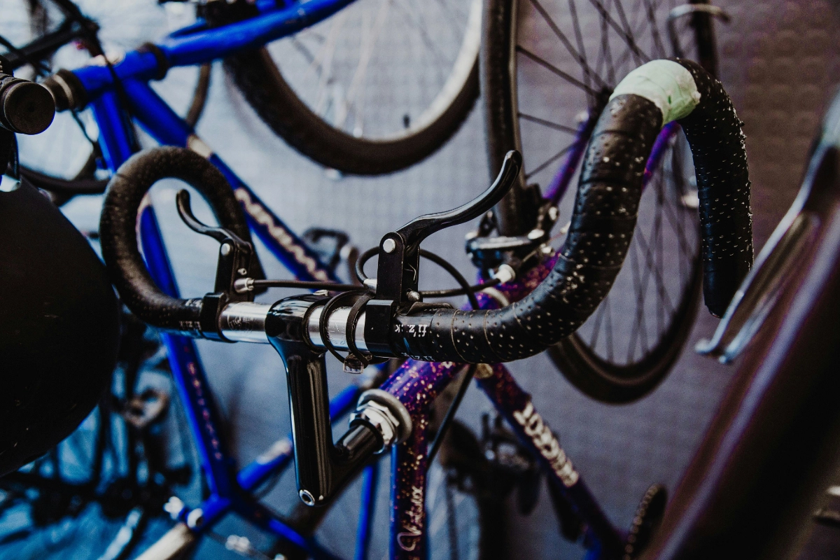 Close-up of bicycle components